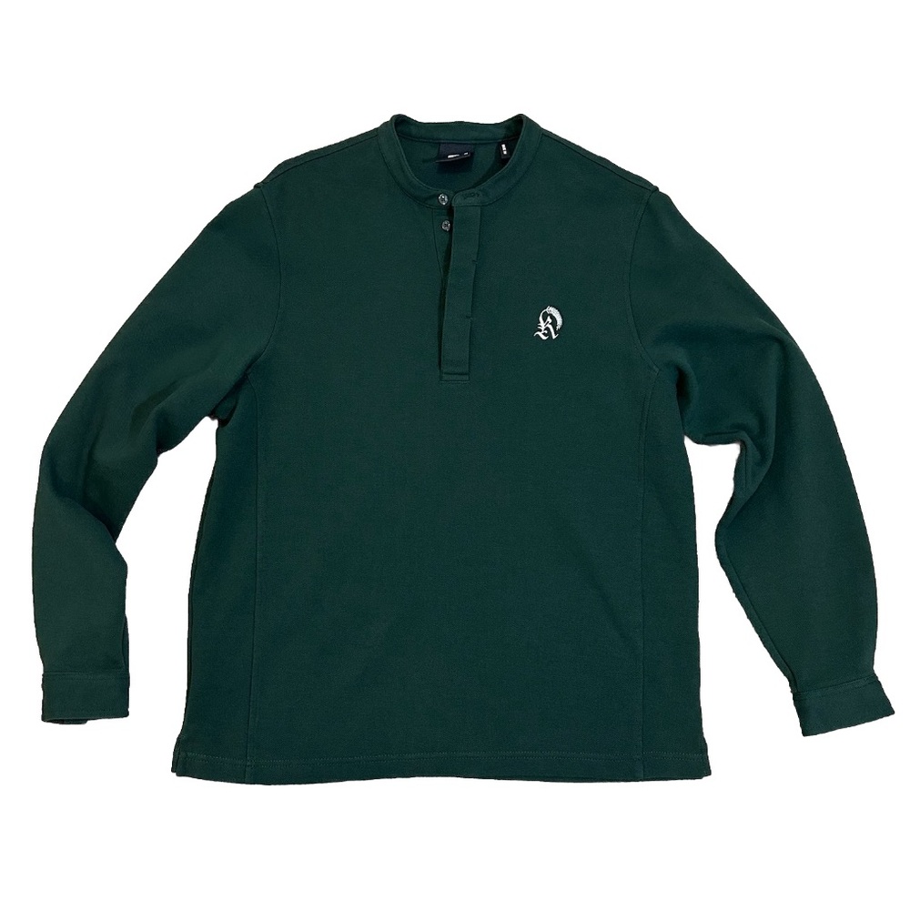 KITH Pique Essex Henley Popover in Green Size M